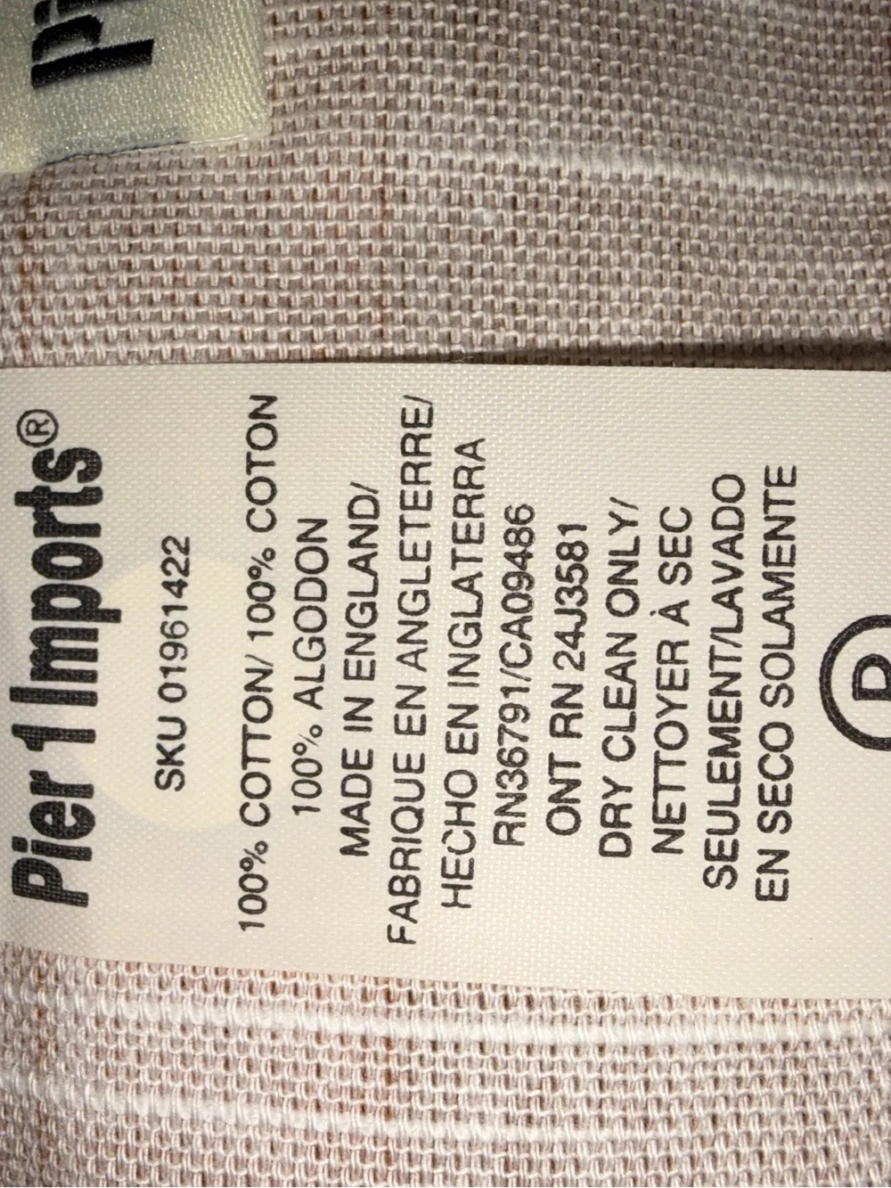 Vintage Pier 1 Imports neutral horizontal striped drapes set 2  54 x 84
